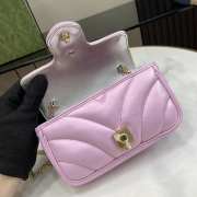 Gucci Marmont bag in pink iridescent quilted chevron leather 10x16.5x4.5cm - 4