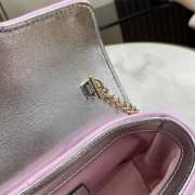 Gucci Marmont bag in pink iridescent quilted chevron leather 10x16.5x4.5cm - 3