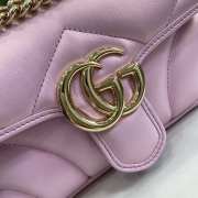 Gucci medium Marmont bag in pink iridescent quilted chevron leather 14x23x6cm - 3