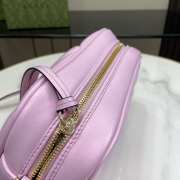 Gucci Marmont shoulder bag in pink iridescent quilted chevron leather 24x13x7cm - 3