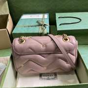 Gucci 443497 Marmont shoulder bag in pink Matelassé leather 26x15x7cm - 3