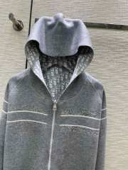 Dior Oblique Reversible Zipped Cardigan With Hood Grey - 5