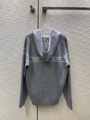 Dior Oblique Reversible Zipped Cardigan With Hood Grey - 4