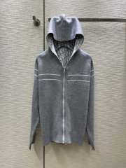 Dior Oblique Reversible Zipped Cardigan With Hood Grey - 3