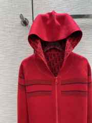 Dior Oblique Reversible Zipped Cardigan With Hood Red - 6