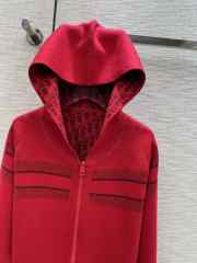 Dior Oblique Reversible Zipped Cardigan With Hood Red - 3