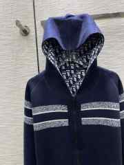 Dior Oblique Reversible Zipped Cardigan With Hood Blue - 6