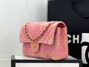 Chanel tweed flap bag in pink 25cm - 6