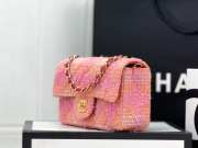 Chanel tweed flap bag in pink 20cm - 6