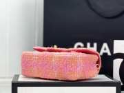 Chanel tweed flap bag in pink 20cm - 4