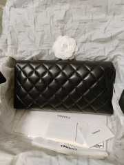 Chanel Clutch Lambskin, Imitation Pearls & Gold Metal Black 15x30x4cm - 3