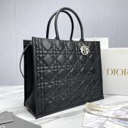 Dior Large Book Tote Bag Black Macrocannage Calfskin 41.5x32x18cm - 2