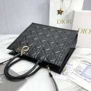 Dior Large Book Tote Bag Black Macrocannage Calfskin 41.5x32x18cm - 6