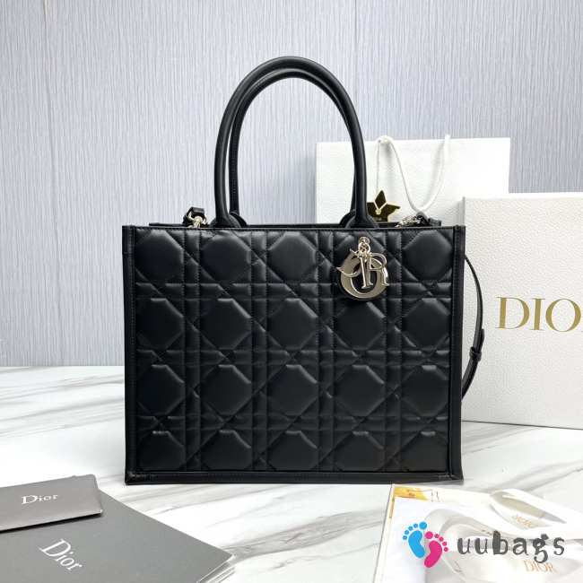 Dior Book Tote Bag Black Macrocannage Calfskin 36.5x28x17.5cm - 1