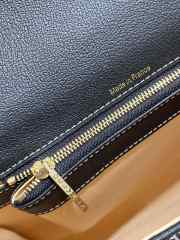 Delvaux shiny PM topstitched in Rodeo grained black calf leather 24x12x19cm - 5