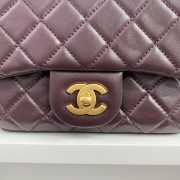 Chanel mini size foldable bag in dark brown with gold buckle 13x18x7cm - 2