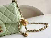 Chanel mini size foldable bag in light green with gold buckle 13x18x7cm - 6