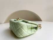 Chanel mini size foldable bag in light green with gold buckle 13x18x7cm - 5