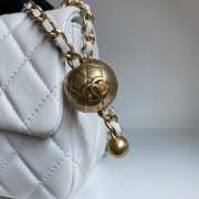 Chanel mini size foldable bag in white with gold buckle 13x18x7cm - 6