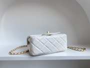 Chanel mini size foldable bag in white with gold buckle 13x18x7cm - 4