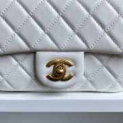 Chanel mini size foldable bag in white with gold buckle 13x18x7cm - 2