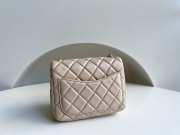 Chanel mini size foldable bag in beige with gold buckle 13x18x7cm - 6