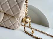 Chanel mini size foldable bag in beige with gold buckle 13x18x7cm - 4