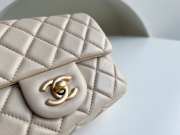 Chanel mini size foldable bag in beige with gold buckle 13x18x7cm - 2