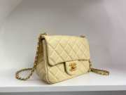 Chanel mini size foldable bag in yellow with gold buckle 13x18x7cm - 6