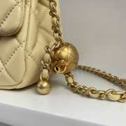 Chanel mini size foldable bag in yellow with gold buckle 13x18x7cm - 3