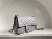 Chanel mini size foldable bag in grey with gold buckle 13x18x7cm - 4