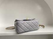 Chanel mini size foldable bag in grey with gold buckle 13x18x7cm - 6