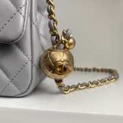 Chanel mini size foldable bag in grey with gold buckle 13x18x7cm - 3