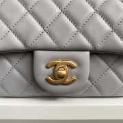 Chanel mini size foldable bag in grey with gold buckle 13x18x7cm - 2