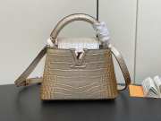 Louis Vuitton M48865 Capucines golden crocodile pattern bag 21x14x8cm - 1