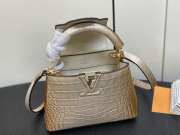 Louis Vuitton M48865 Capucines golden crocodile pattern bag 21x14x8cm - 4