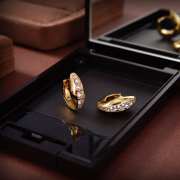 Bottega Veneta Gold Diamond Earrings  - 4