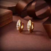 Bottega Veneta Gold Diamond Earrings  - 3