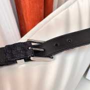 Dior Men's Oblique Jacquard Canvas Black Belt 01 3.5cm - 6