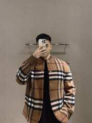 Burberry Check Wool Blend Bomber JacketPrice In Dark Birch Brown - 1