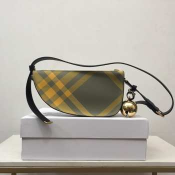 Burberry Mini Shield Sling Bag In Hunter 26x5.5x13.5cm