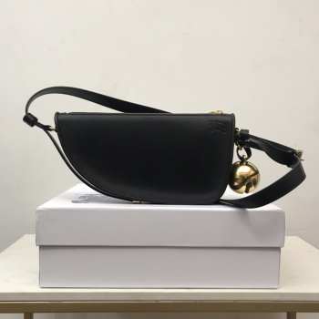 Burberry Mini Shield Sling Bag In Black 26x5.5x13.5cm