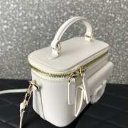 Valentino Garavani Locò mini handbag in calfskin leather in white 16.5x10x7.5cm - 5