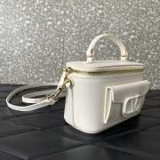 Valentino Garavani Locò mini handbag in calfskin leather in white 16.5x10x7.5cm - 2