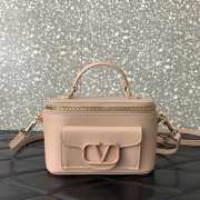 Valentino Garavani Locò mini handbag in calfskin leather rose cannelle 16.5x10x7.5cm - 1