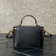 Valentino Garavani Locò mini handbag in calfskin leather in black 16.5x10x7.5cm - 6