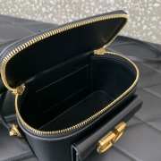 Valentino Garavani Locò mini handbag in calfskin leather in black 16.5x10x7.5cm - 5