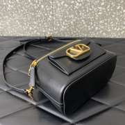 Valentino Garavani Locò mini handbag in calfskin leather in black 16.5x10x7.5cm - 4