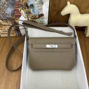 Kelly depeches 25 pouch in beige marfa with silver buckle 25.2x9.5x4cm - 1