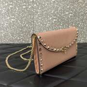 Valentino Garavani Rockstud Bag In Rose Cannelle With Gold Chain 21.5x12x2.5cm - 6